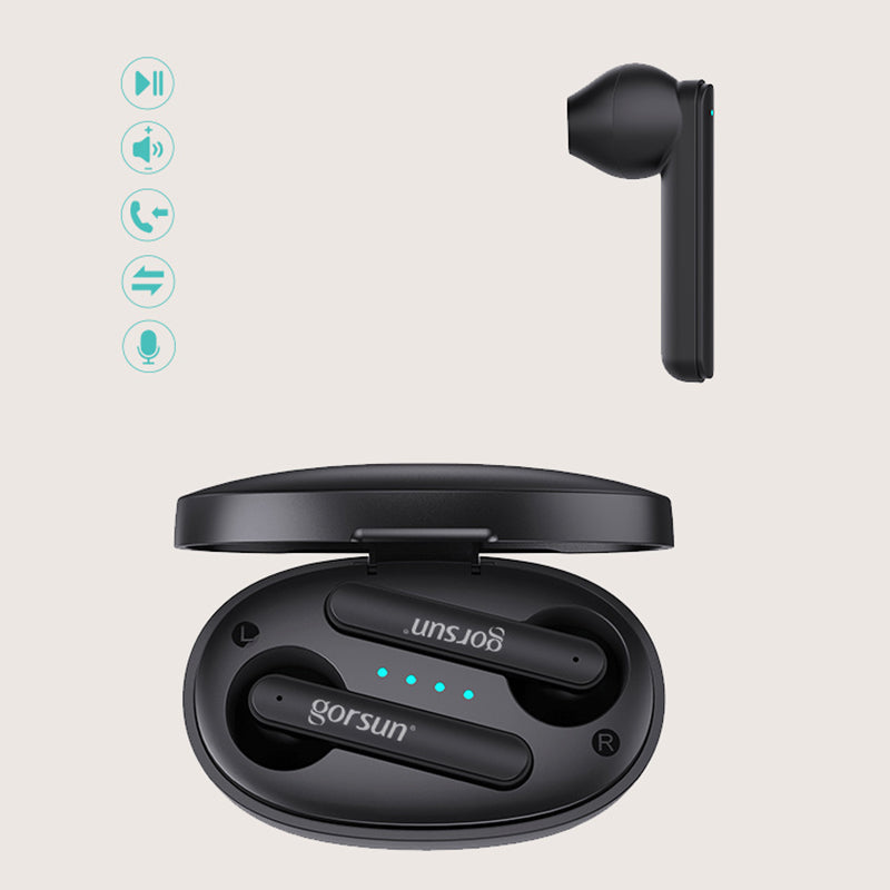 GORSUN V-2 Bluetooth 5.0 TWS Headphones Wireless 3D HiFi Stereo Earphones Touch Control Earbuds with Mic GORSUN V-2 Bluetooth 5.0 TWS Headphones Wireless 3D HiFi Stereo Earphones Touch Control Earbuds with Mic